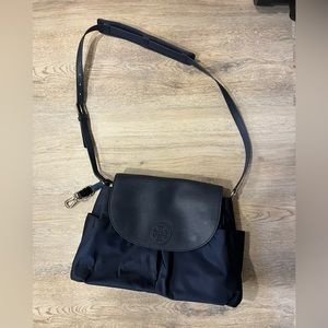 Tory Burch leather trimmed nylon diaper bag